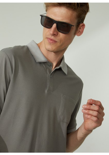 Polo Yaka Gri Erkek T-Shirt 4A9000000004