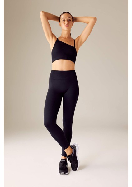 Fit Yüksek Bel Jersey Sporcu Tayt A7127AX23HS