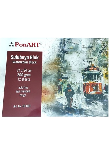 Suluboya Blok 200 gr Rough 24X34 cm 12 Yp