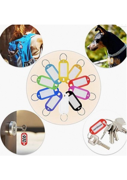 Plastik Anahtarlık 50'li Paket Karışık Renk Antrasit - Beyaz