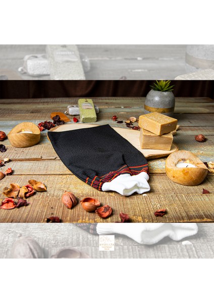 Viskon Türk Hamam Kesesi Vegan Eksfoliye Edici Eldiven Ölü Deriyi ve Cilt Lekelerini Yok Ederr