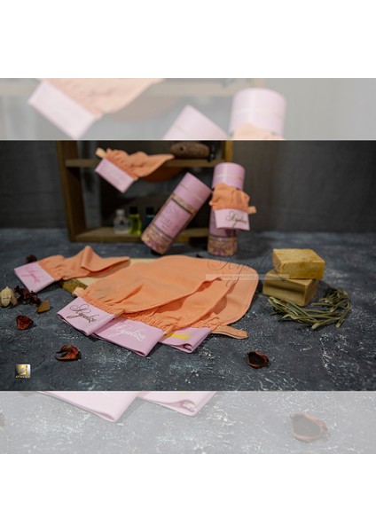 Pembe Ipek Peeling Eldiveni En Çok Satann Tırtıklı Pembe Ipek Kumaştan Ayseliza Tarafından Üretilmiştir