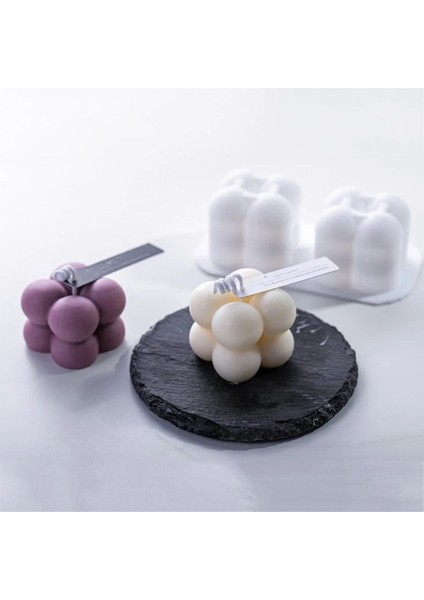 Mini Küp Baloncuk Bubble Silikon Mum Kalıbı