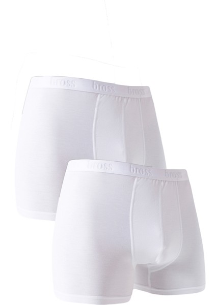 2li Beyaz Bambu Erkek Boxer