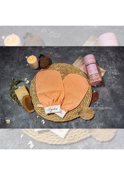 Pembe Ipek Peeling Eldiveni En Çok Satann Tırtıklı Pembe Ipek Kumaştan Ayseliza Tarafından Üretilmiştir
