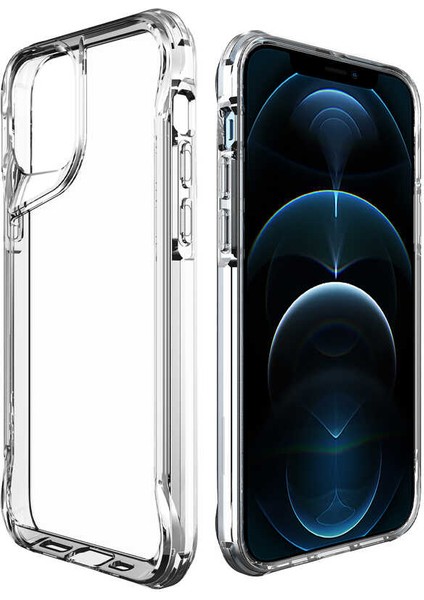 Apple iPhone 12 Pro Kılıf Kamera Çıkıntılı Koruyucu Kalın Kristal Şeffaf Kılıf