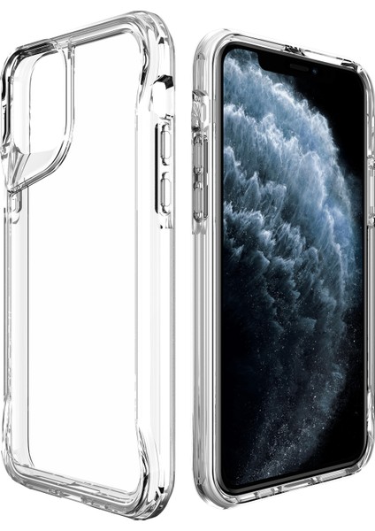 Apple iPhone 11 Pro Max Kılıf Kamera Çıkıntılı Koruyucu Kalın Kristal Şeffaf Kılıf