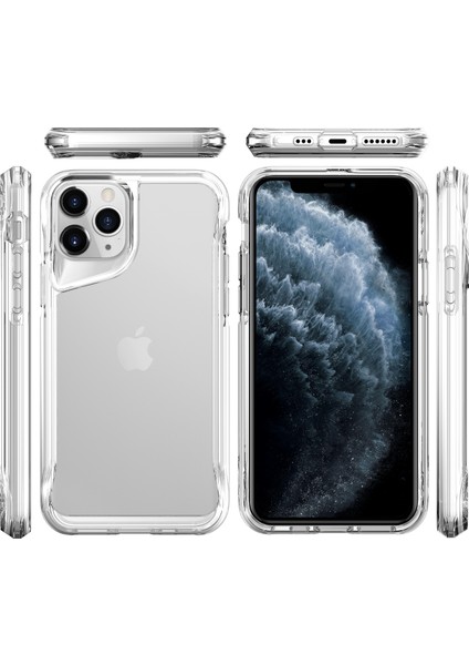 Apple iPhone 11 Pro Max Kılıf Kamera Çıkıntılı Koruyucu Kalın Kristal Şeffaf Kılıf