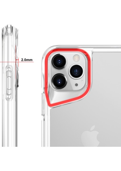 Apple iPhone 11 Pro Max Kılıf Kamera Çıkıntılı Koruyucu Kalın Kristal Şeffaf Kılıf