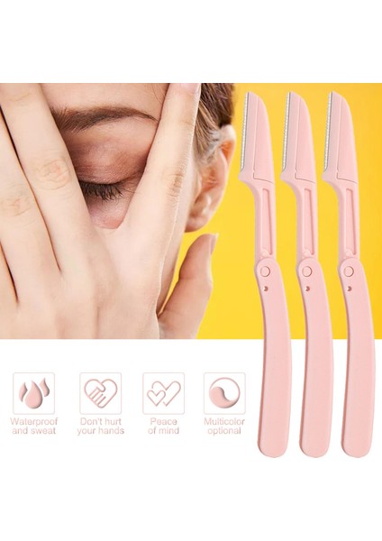 3 Parça Katlanabilir Kaş Düzeltici Razor Hafif Keskin Bıçak Kadınlar Için Pembe (Yurt Dışından) fırsatları