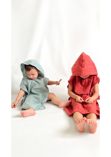 Müslin Çocuk Pançosu, Bebek Plaj Havlusu, Deniz Havuz Bornozu, Unisex Havlu