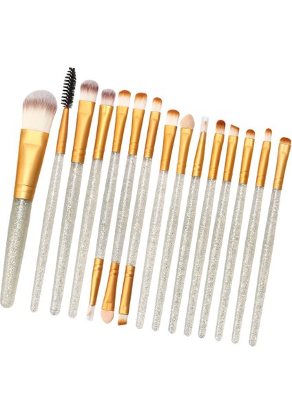 15 Yüzey Makyaj Fırçaları Set Yüz Pudrası Blusher Temel Kozmetik Aracı Gümüş (Yurt Dışından)