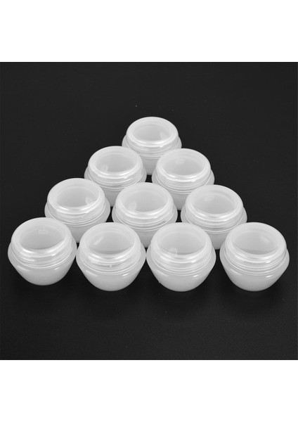 10X Comestic Jar Mini Jar Yüz Kremi Konteyner TAŞINABILIR+50X Parlak Dudak Fırçası (Yurt Dışından)