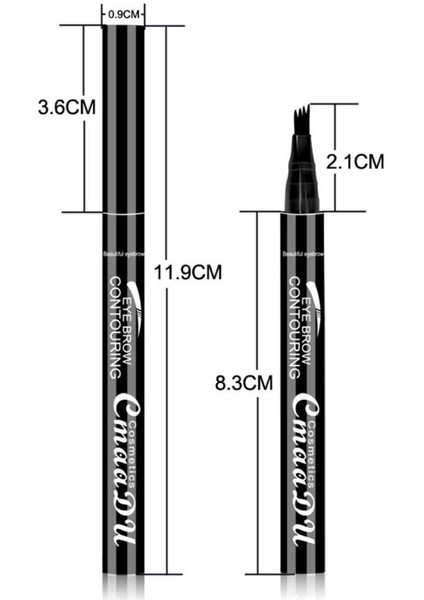 3 Adet 4 Puan Kaş Kalemi Tonu Su Geçirmez Makyaj Yeni Başlayanlar Günlük Kullanım (Yurt Dışından)