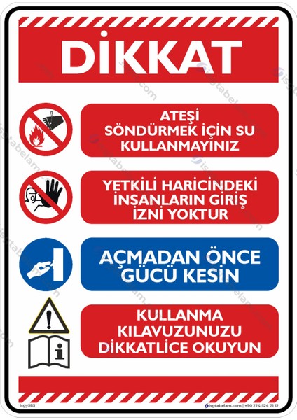 Dikkat Yangın Sırasında Yapılması Gerekenler/25x35cm/Etiket
