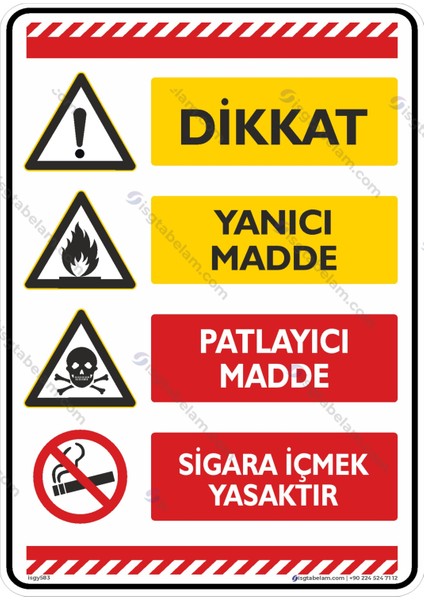 Dikkat Yanıcı Madde/35x50cm/kompozit