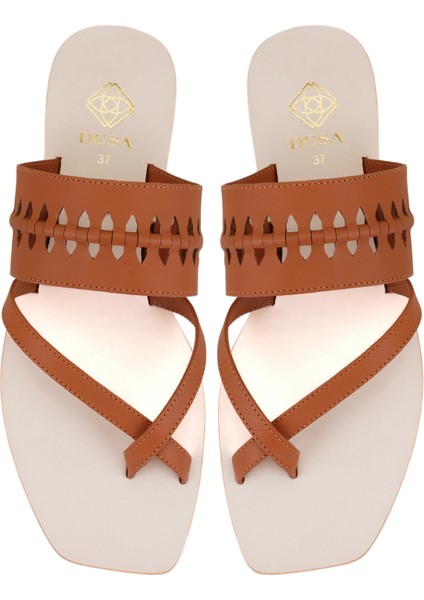 Darall Kahve Kadın Parmak Arası Deri Terlik fırsatları