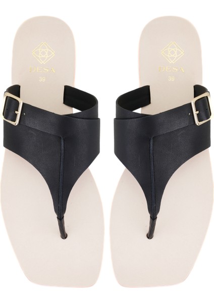 Delray Siyah Kadın Parmak Arası Deri Terlik fırsatları