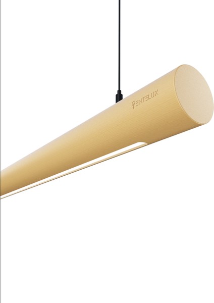 Zarif Ahşap Lineer 110CM Ledli Sarkıt Modern LED Avize, Salon, Mutfak, Masa Üstü Avize