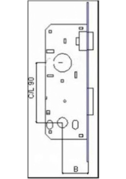 Tursan Gömme Kilit Wc Kare 23 mm Aynalı 40 mm Gri