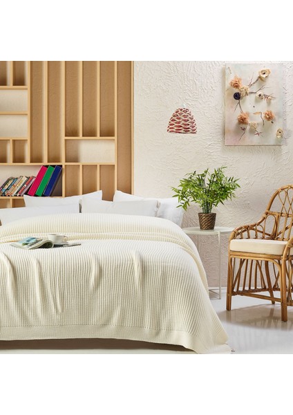 CAP2101 Örgü Battaniye Naturel