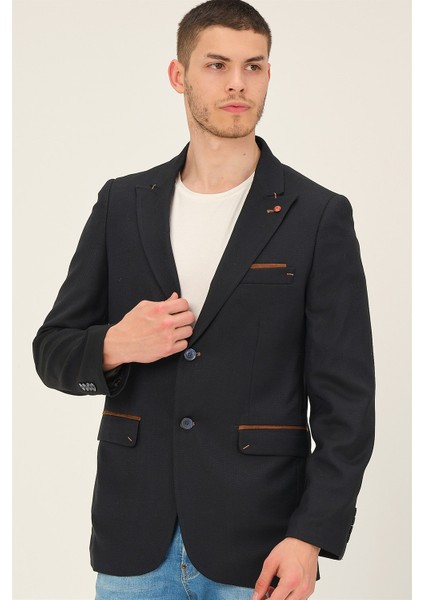 C9058 Dewberry Erkek Ceket-Desenli Lacivert modelleri