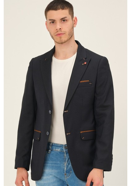 C9058 Dewberry Erkek Ceket-Desenli Lacivert fırsatları