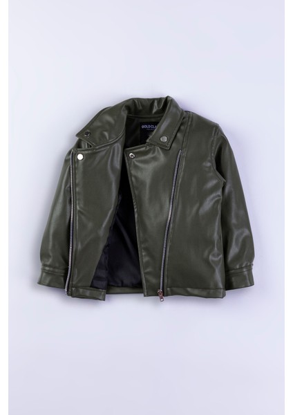 Fermuarlı Su Geçirmez Deri Ceket 2-13 Yaş Erkek Çocuklar için Şık Tasarım fırsatları