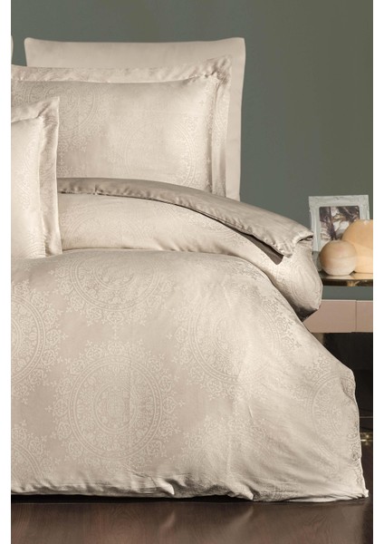 Laura Home Tencel Jakar Nevresim Takımı Çift Kişilik - Nothingham Cappuccino