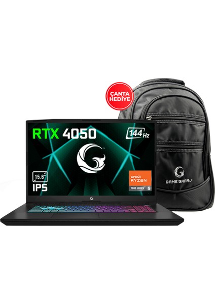 Game Garaj Slayer R5-4050 C1 R5-7535HS 16GB 500GB SSD RTX4050 15.6" Fhd IPS 144Hz Dos, Çanta Hediyeli