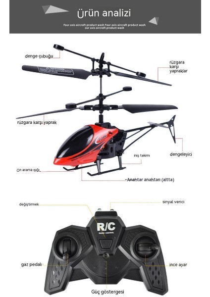 Şarj Edilebilir Uzaktan Kumandalı Uçak ve Işıklı Helikopter Modeli (Yurt Dışından)