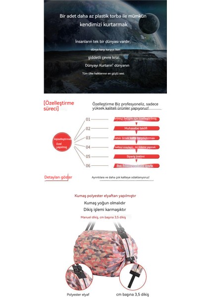 Katlanır Çevre Dostu Seyahat Taşınabilir Kalınlaşmış Büyük Alışveriş Saklama Çantası (Yurt Dışından) fırsatları