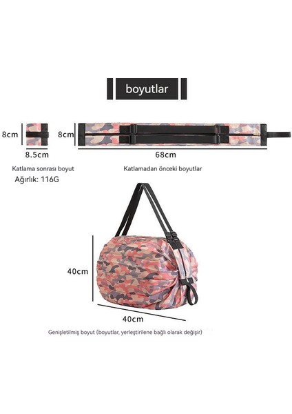 Katlanır Çevre Dostu Seyahat Taşınabilir Kalınlaşmış Büyük Alışveriş Saklama Çantası (Yurt Dışından) indirimleri