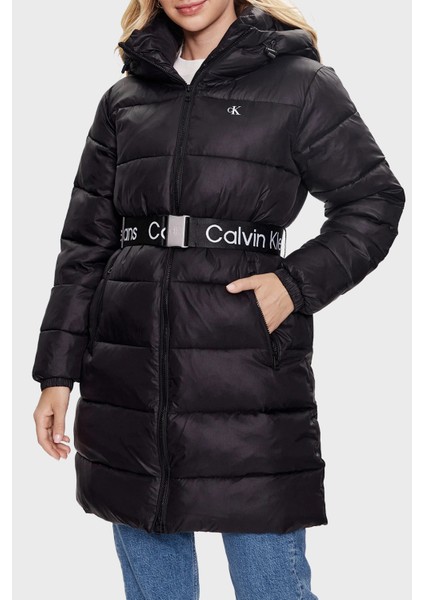 Logolu Kumaş Kemerli Mont J20J221371BEH Bayan Mont J20J221371 Beh