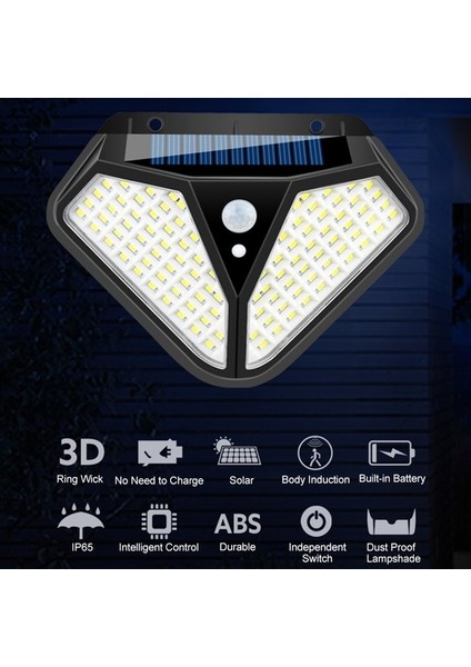Mbw Solar Duvar Lambası 3 Aydınlatma Modu 102 LED / 50COB 50COB () (Yurt Dışından)