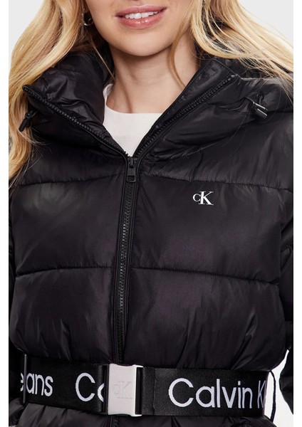 Logolu Kumaş Kemerli Mont J20J221371BEH Bayan Mont J20J221371 Beh