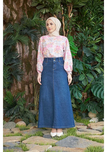 2058-DENIM Etek Koyu Mavi fiyatları