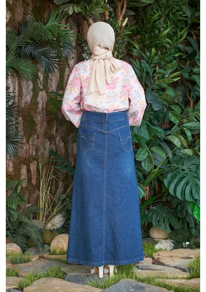 2058-DENIM Etek Koyu Mavi indirimleri