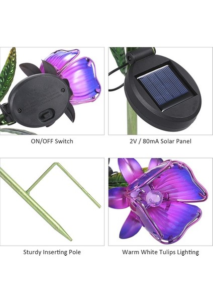 Mbw Güneş Enerjili Çiçek Işık LED Çim Lambası Dekoratif Mor () (Yurt Dışından) fiyatları