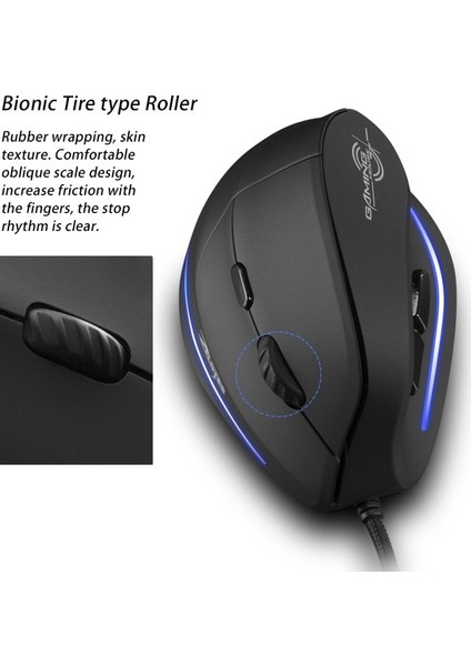 Buyfun Zelotes T-20 Şarj Edilebilir Kablolu Ergonomik Dikey Fare () (Yurt Dışından) modelleri
