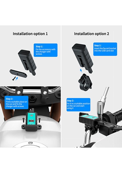 Chembo Motosiklet Çift Qc3.0 Şarj Cihazı Sae Fişi 1m Bağlantı Kablosu Iki Sae Uçlu USB Cep Telefonu Şarj Cihazı Voltmetre Su Geçirmez () (Yurt Dışından) fırsatları