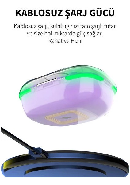 Deilmi Universal Kablosuz Şarj Uyumlu Anc Güç Gösterge Powerbank Kutu V5.3 Db-12 Kablosuz Bluetooth Kulaklık (Yurt Dışından)