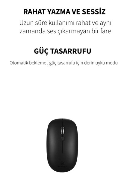 Micropack Windows Macos Uyumlu 1600 Cpı Hız Wireless Sessiz Güç Tasarruflu Kablosuz Türkçe Q Klavye Mouse Set KM-236W (Yurt Dışından)