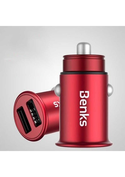 Benks C27 Araç Şarj Cihazı Çift USB 4.8A Hızlı Şarj Aleti Çakmaklık Tipi (Yurt Dışından)