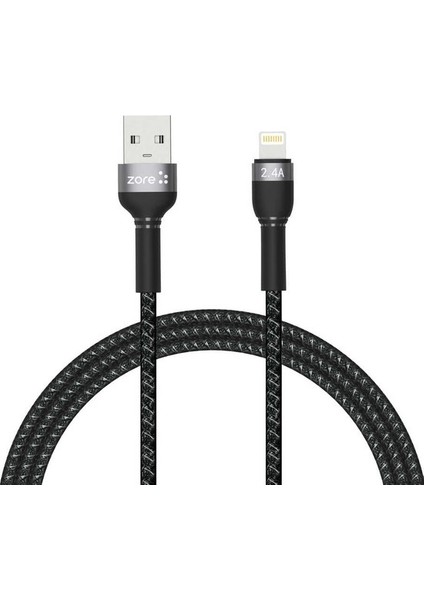 Space-M Ios USB Lightning Şarj Kablosu 2.4A Hasır Örgü Ios Hızlı Şarj Kablosu (Yurt Dışından)