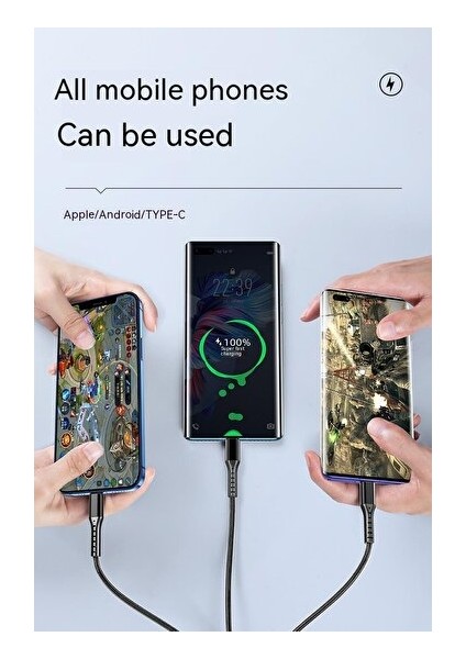 Jh Style 3'ü 1 Arada Veri Kablosu Android Pingolar Için Hızlı Şarj () (Yurt Dışından)