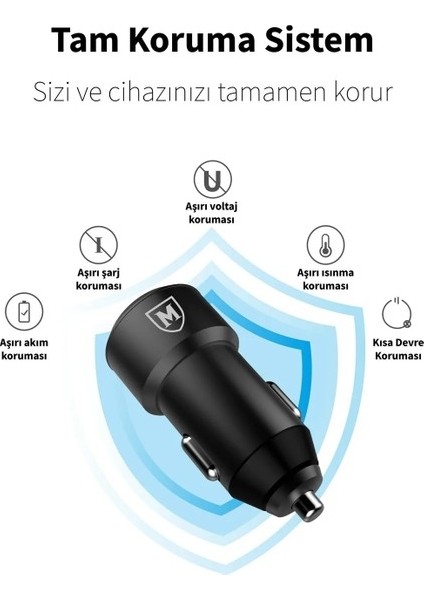 Micropack Alüminyum Kasa 30W Portatif 1x Usb-A Qc3.0 1x Usb-A Smart Çıkış MCC-254 Hızlı Şarj Araç Şarj Cihazı (Yurt Dışından) fırsatları