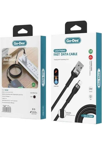 Go-Des Go Des GD-UC589IP Lightning USB Hızlı Data Kablosu 1 Metre (Yurt Dışından)