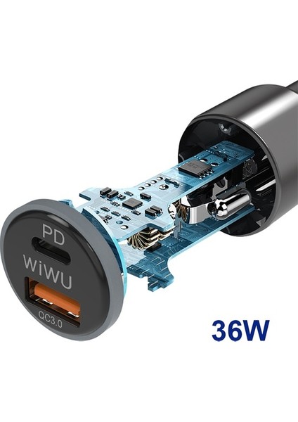 Wiwu PC100 Araç Şarj Cihazı Pd + USB 18W Hızlı Şarj Aleti 2.4A Qualcomm 3.0 Çakmaklık Tipi (Yurt Dışından) indirimleri