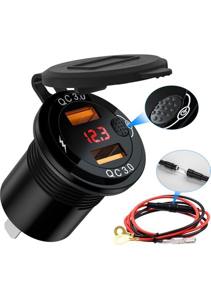 Chembo Alüminyum Alaşımlı Çift USB Qc3.0 Şarj Cihazı () (Yurt Dışından)